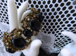 wide black oval bracelet